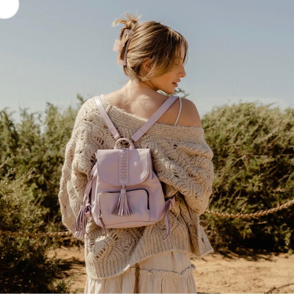 New Nena & Co Mini Leather Backpack - Lavender - Picture 3 of 9